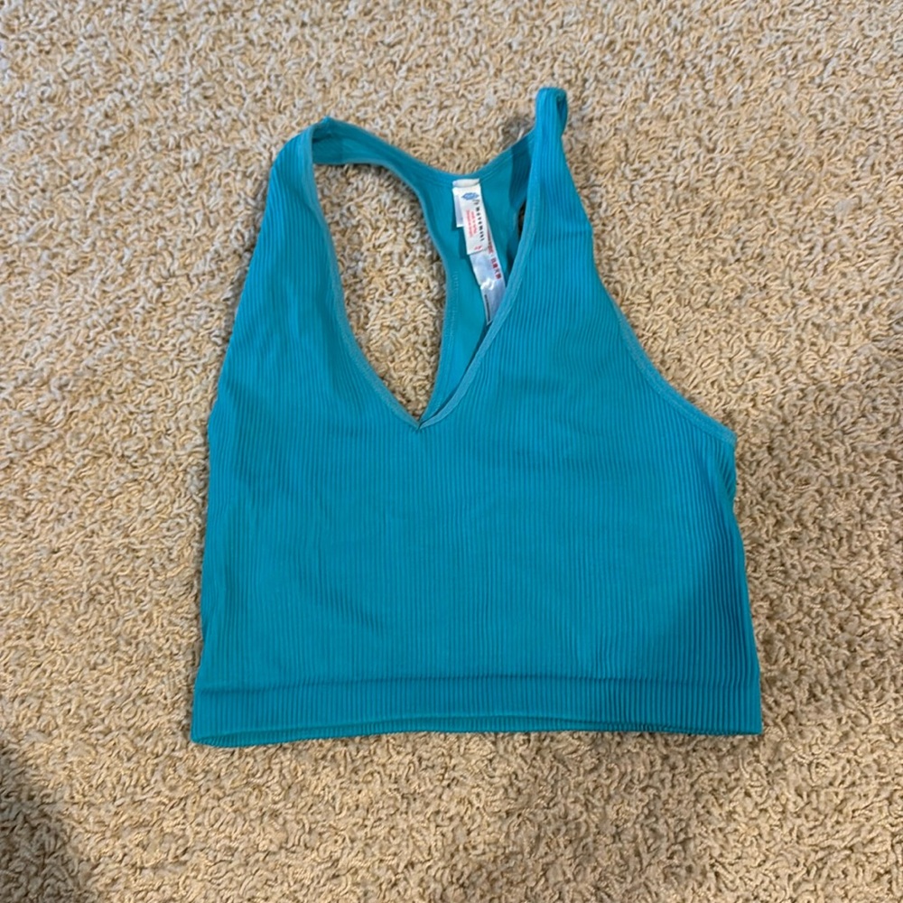 Free people movement teal tank top. Size small.